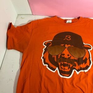 VINTAGE Orange Graphic Chicago Beats T-Shirt SIZE L